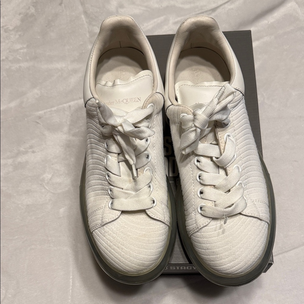 Alexander McQueen White Textured Men's Sneakers